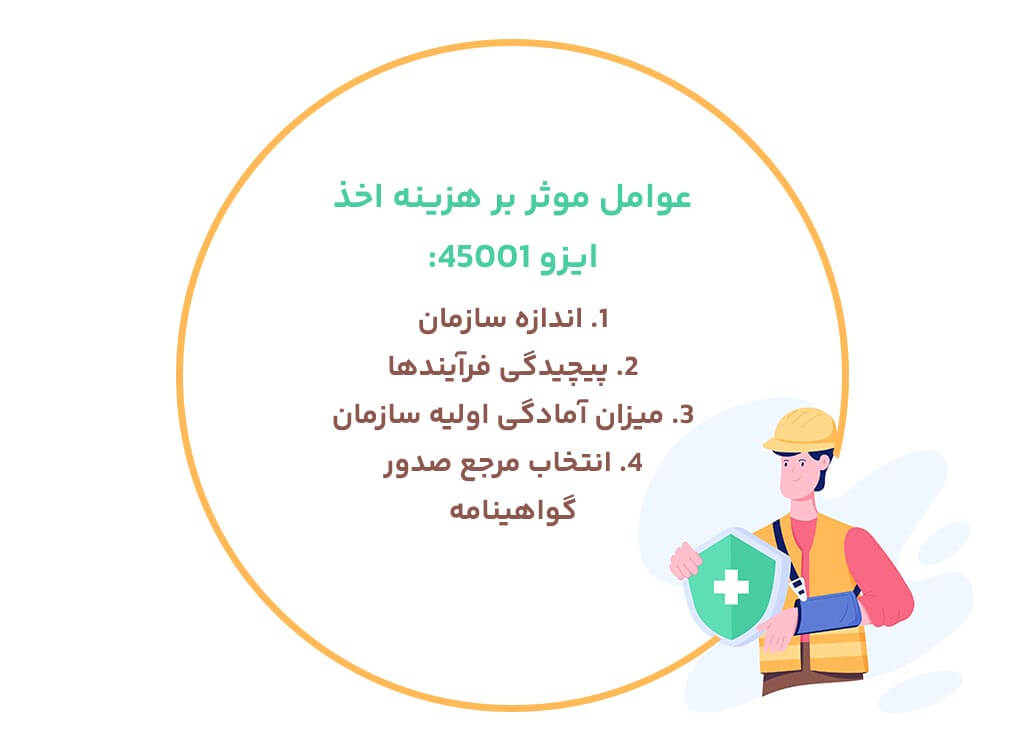 عوامل موثر بر هزینه اخذ ایزو 45001