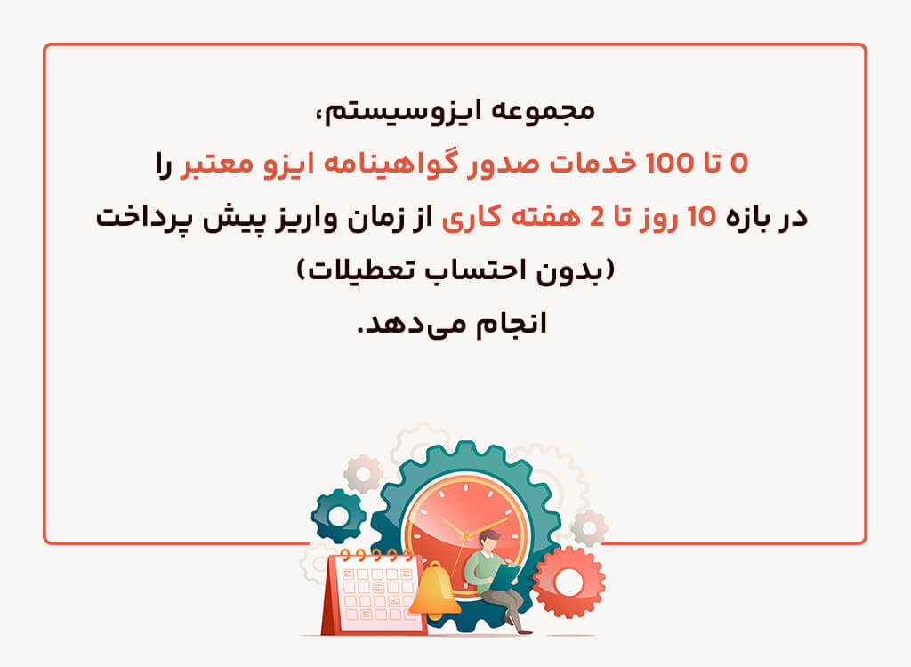مدت زمان لازم برای اخذ گواهینامه ایزو 