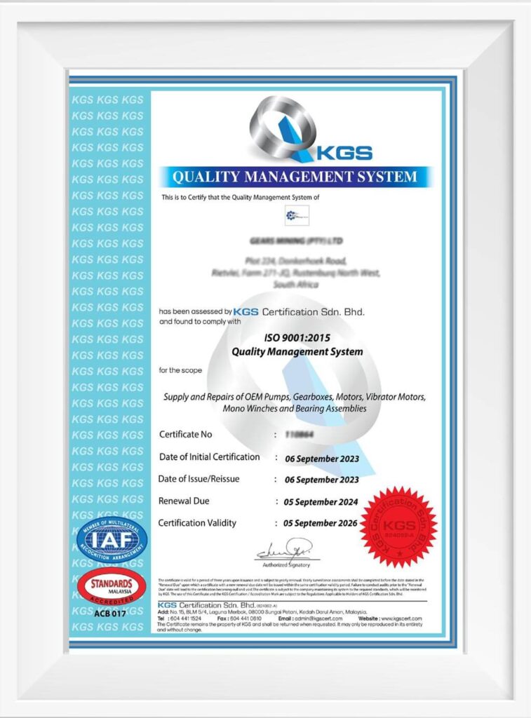 نمونه گواهینامه ایزو KGS