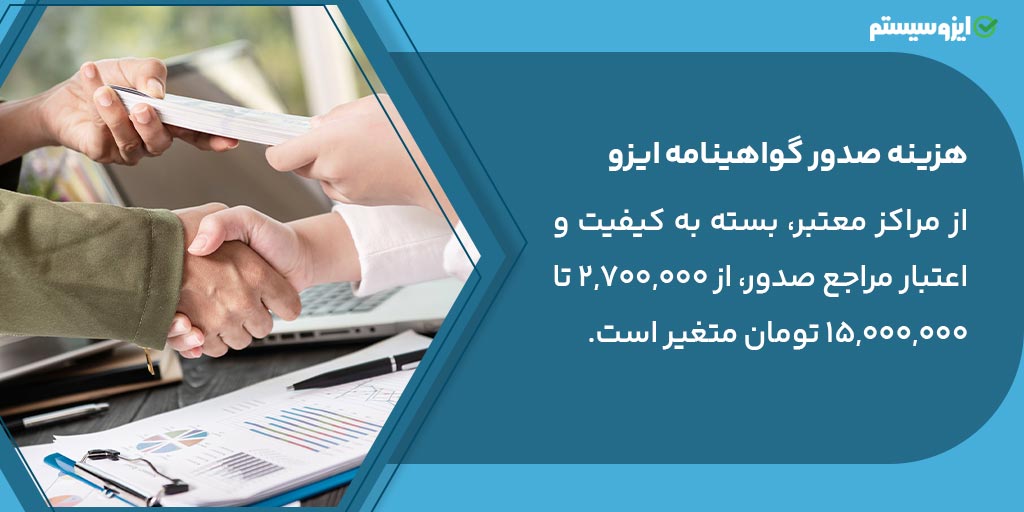 هزینه صدور گواهینامه ایزو