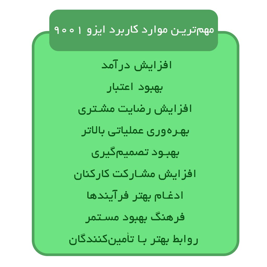 کاربرد ایزو 9001