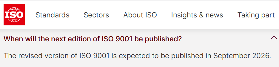 The revised version of ISO 9001